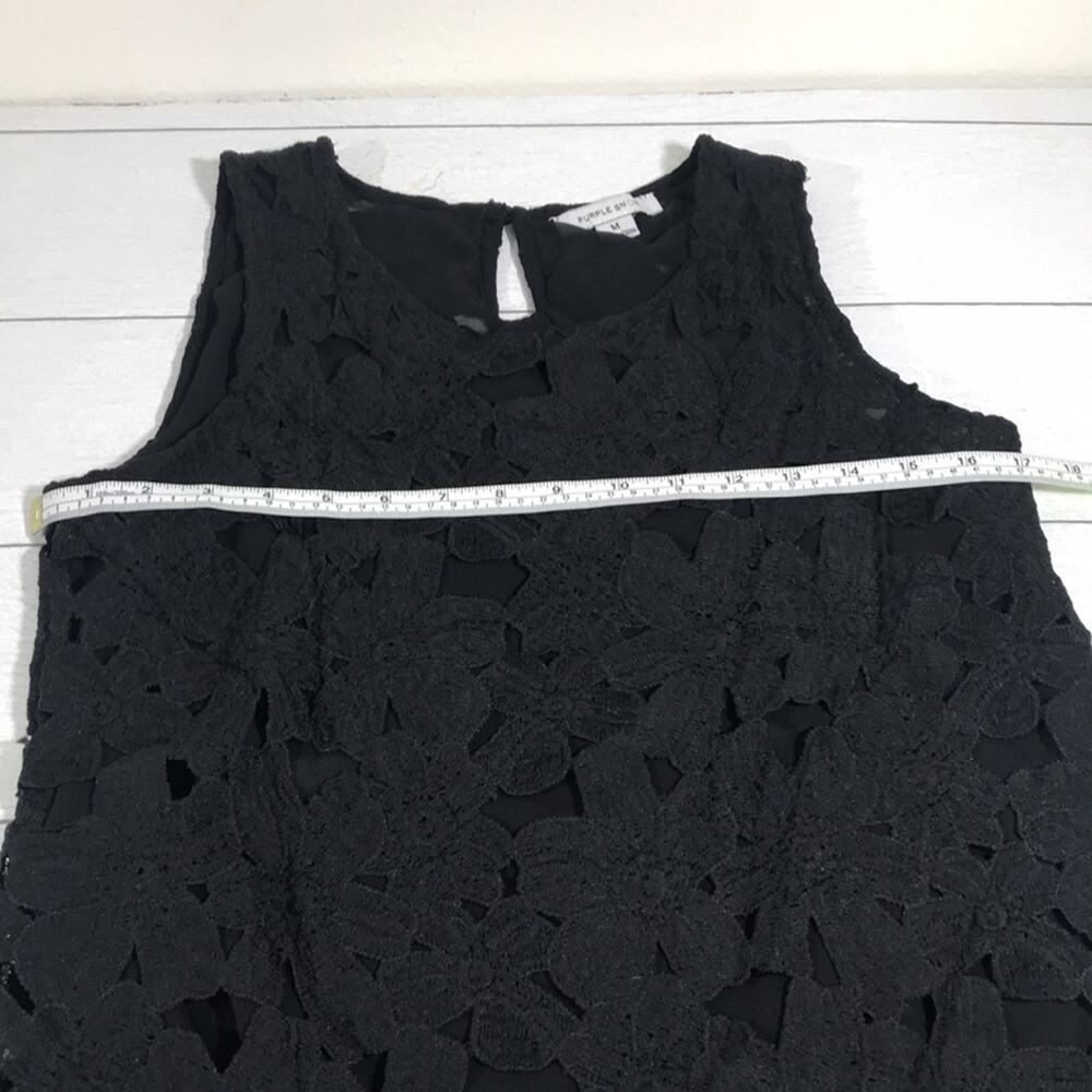 Purple Snow Black Lace Overlay Blouse Medium - Picture 6 of 11